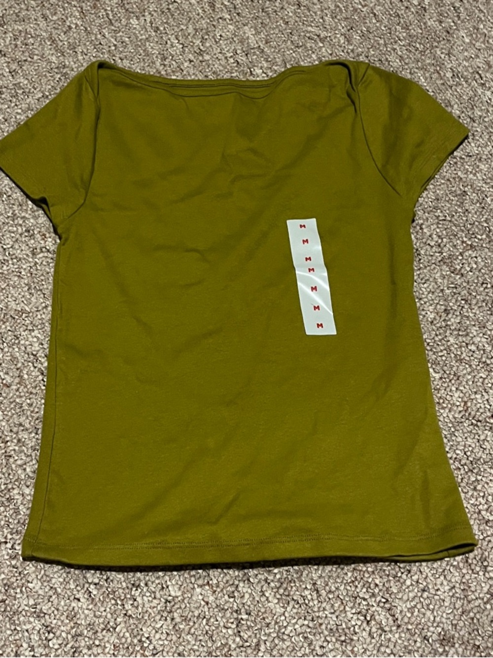 Women’s Olive Green Short Sleeve Boat Neck Top